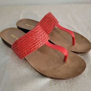 Nine West HarlowGD Sandals, Coral, Size 10M